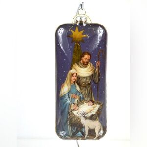 Melrose International Glass Nativity Manger Scene Christmas Ornament
